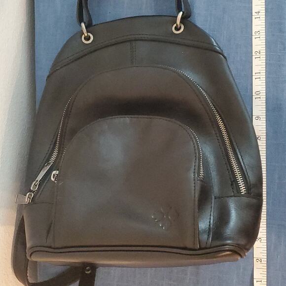 Patricia Nash Alencon Small Backpack Black Leather Travel Tote READ main image 4